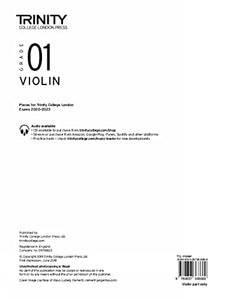 Trinity College London Violin Exam Pieces From 2020: Grade 1 (part only) 