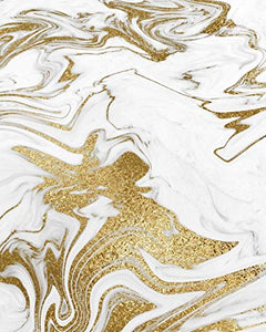 Liquid Gold Marble Composition Notebook - Large Ruled Notebook - 8x10 Lined Notebook (Softcover Journal / Notebook / Diary) 