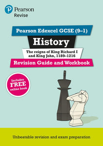 Pearson REVISE Edexcel GCSE (9-1) History King Richard I and King John Revision Guide and Workbook: For 2024 and 2025 assessments and exams - incl. free online edition (Revise Edexcel GCSE History 16) 