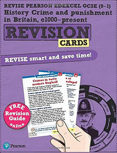 Pearson REVISE Edexcel GCSE History Crime and Punishment in Britain Revision Cards (with free online Revision Guide and Workbook): For 2024 and 2025 exams (Revise Edexcel GCSE History 16) 