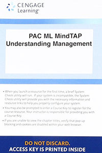 Lms Integrated for Mindtap Management, 1 Term (6 Months) Printed Access Card for Daft/Marcic's Understanding Management, 10th 