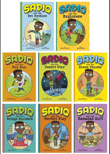 Sadiq Collection 8 Books Set (Sadiq and the Pet Problem, Sadiq and the Desert Star, The Fun Run, The Green Thumbs, The Explorers, Sadiq and the Bridge Builders, The Perfect Play & The Ramadan Gift) 