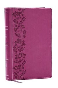 NKJV Personal Size Large Print Bible with 43,000 Cross References, Pink Leathersoft, Red Letter, Comfort Print (Thumb Indexed) 