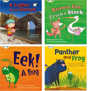 Learn to Read at Home with Bug Club Phonics: Pack 5 (Pack of 4 reading books with 3 fiction and 1 non-fiction) 