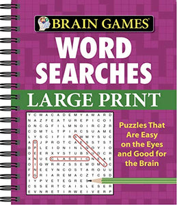 Brain Games - Word Searches - Large Print (Purple) 