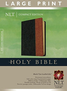 NLT Compact Bible Large Print Tutone Black/Tan 