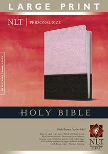 NLT Holy Bible Personal Size Large Print Pink/Brown, Indexed 