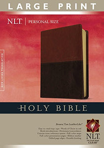 NLT Holy Bible Personal Size Large Print, Brown/Tan, Indexed 