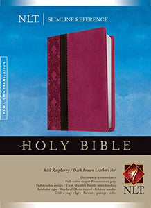 NLT Slimline Reference Bible Raspberry/Dark Brown 