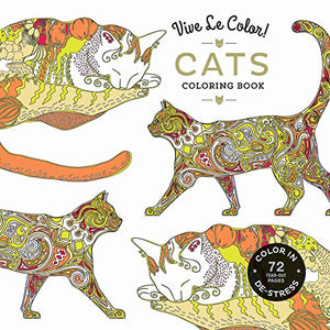 Vive Le Color! Cats (Adult Coloring Book): Color In; De-stress (72 Tear-out Pages) 