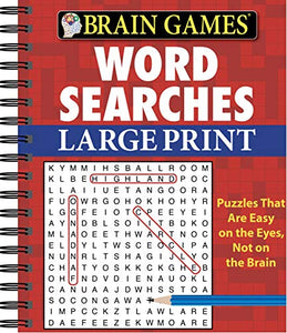 Brain Games - Word Searches - Large Print (Red) 