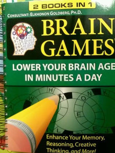 Brain Games 2 Books in 1 (2010, Paperback) - Lower Your Brain Age in Minutes a Day 