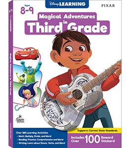 Disney Learning Magical Adventures in 3rd Grade Workbooks All Subjects, Math, Reading Comprehension, Writing, Multiplication, Division, Algebra, Geometry, Third Grade Workbooks Ages 8-9 