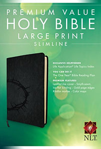 NLT Premium Value Slimline Large Print Bible: Crown design 