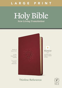 NLT Large Print Thinline Reference Bible, Filament Enabled Edition (Red Letter, Leatherlike, Berry) 