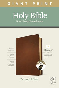 NLT Personal Size Giant Print Bible, Filament Edition, Brown 