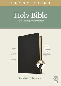 NLT Large Print Thinline Reference Bible, Filament Enabled Edition (Red Letter, Genuine Leather, Black, Indexed) 