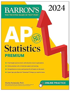 AP Statistics Premium, 2024: 9 Practice Tests + Comprehensive Review + Online Practice 