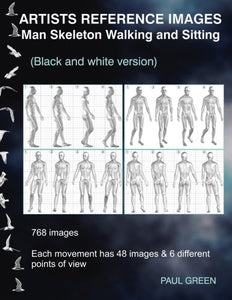 Artists Reference Images - Man Skeleton Walking and Sitting 