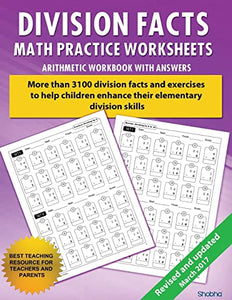 Division Facts Math Practice Worksheet Arithmetic Workbook with Answers 