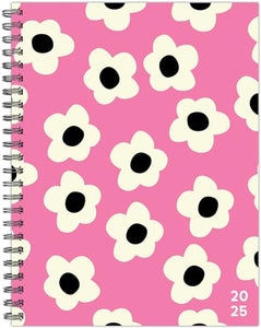 Pink Flowers 2025 6.5 X 8.5 Softcover Weekly Planner 