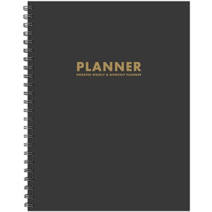 Charcoal Gray 8.5 X 11 Undated Monthly Planner 