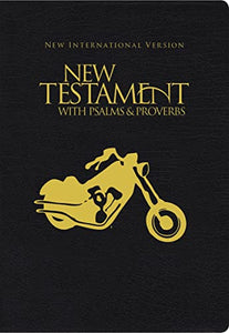 NIV, New Testament with Psalms and   Proverbs, Pocket-Sized, Paperback, Black Motorcycle 