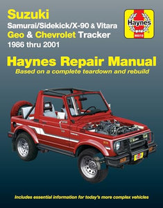 Suzuki Samurai (86-95), Sidekick (89-98), X-90 (96-98) & Vitara (99-01), Geo Tracker (86-97) & Chevrolet Tracker (98-01) Haynes Repair Manual (USA) 