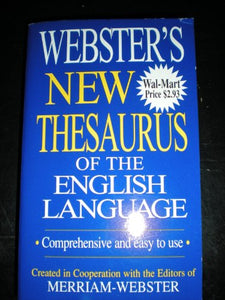 Webster's New Thesaurus of the English Language Edition: Reprint 