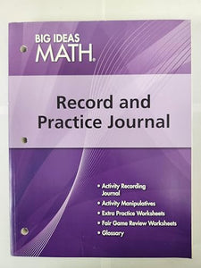 Big Ideas Math Algebra 1, Record and Practice Journal (1 year) 