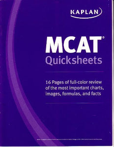 Kaplan MCAT Quick Sheets 