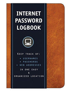 Internet Password Logbook (Cognac Leatherette) 