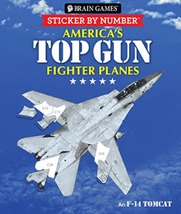 Brain Games - Sticker by Number: America's Top Gun Fighter Planes (28 Images to Sticker) 