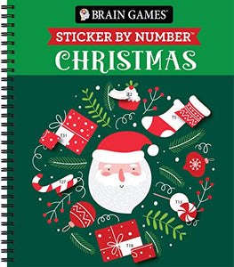 Brain Games - Sticker by Number: Christmas (28 Images to Sticker - Santa Cover - Bind Up) 