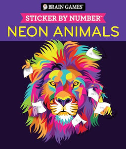 Brain Games - Sticker by Number: Neon Animals 