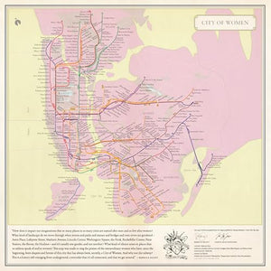 City of Women New York City Subway Wall Map (20 x 20 Inches) 