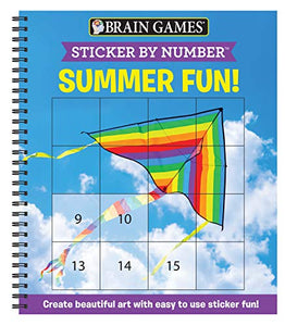 Brain Games - Sticker by Number: Summer Fun! (Easy - Square Stickers) 