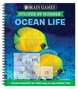 Brain Games - Sticker by Number: Ocean Life (Easy - Square Stickers) 