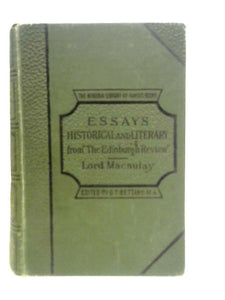 Essays Historical And Literary 