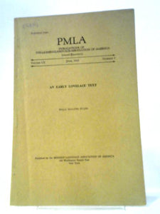 An Early Lovelace Text Vol.LX No.2 