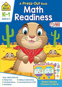 School Zone Math Readiness Grades K-1 Press-Out Workbook 