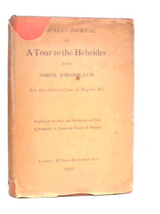 Boswell's Journal Of A Tour To The Hebrides With Samuel Johnson 