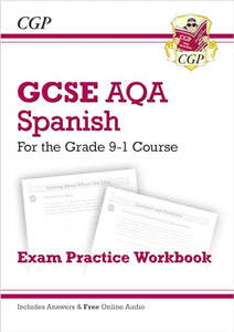 GCSE Spanish AQA Exam Practice Workbook: includes Answers & Online Audio (For exams in 2024 & 2025) 