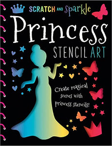 Scratch and Sparkle Princess Stencil Art 