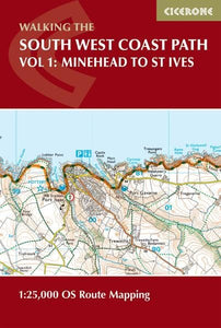 South West Coast Path Map Booklet - Vol 1: Minehead to St Ives 