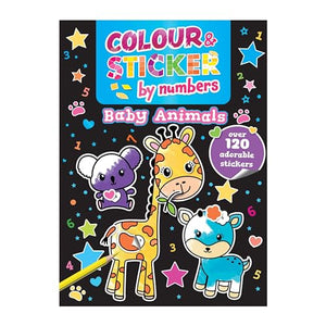 Colour and Sticker by Numbers Baby Animals 