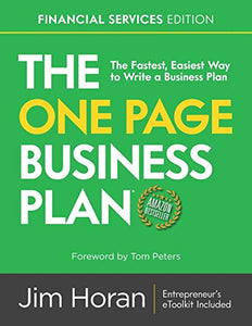 The One Page Business Plan Financial Services Edition 