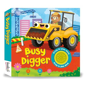 Bookoli | Busy Digger Sound Book for Toddlers | Construction Vehicle Board Book with Sounds | Perfect Gift for Boys | Childrens Book with Vehicle Sound 