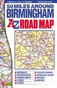 50 Miles Around Birmingham Road Map 