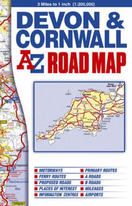 Devon and Cornwall Road Map 